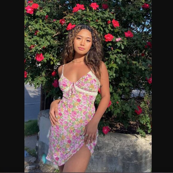 Princess Polly Emilee Floral Mini Dress 6 - Picture 1 of 9